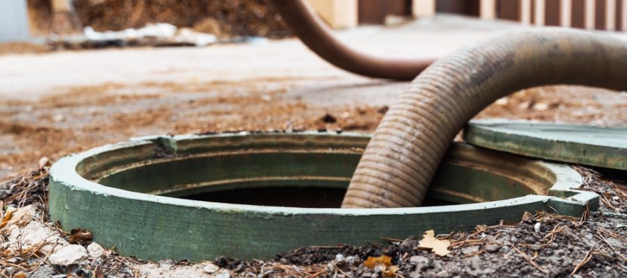 Pipe,In,The,Drainage,Pit.,Pumping,Out,Sewage,From,A